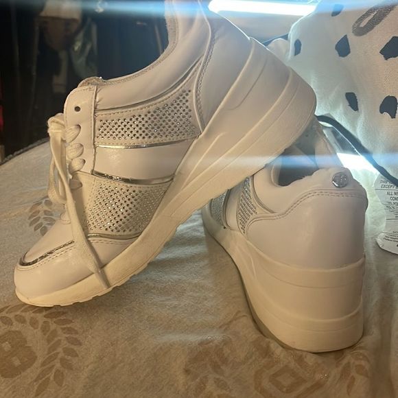 JUICY COUTURE Epoch Wedge trainers Sneakers fashion bling white - Picture 8 of 10